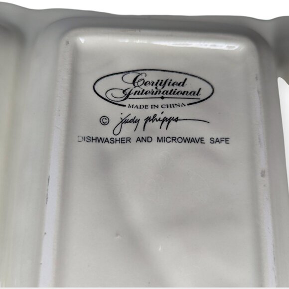 Certified International Judy Phipps Ceramic 4 Compartment Vegetable Platter - Picture 7 of 15